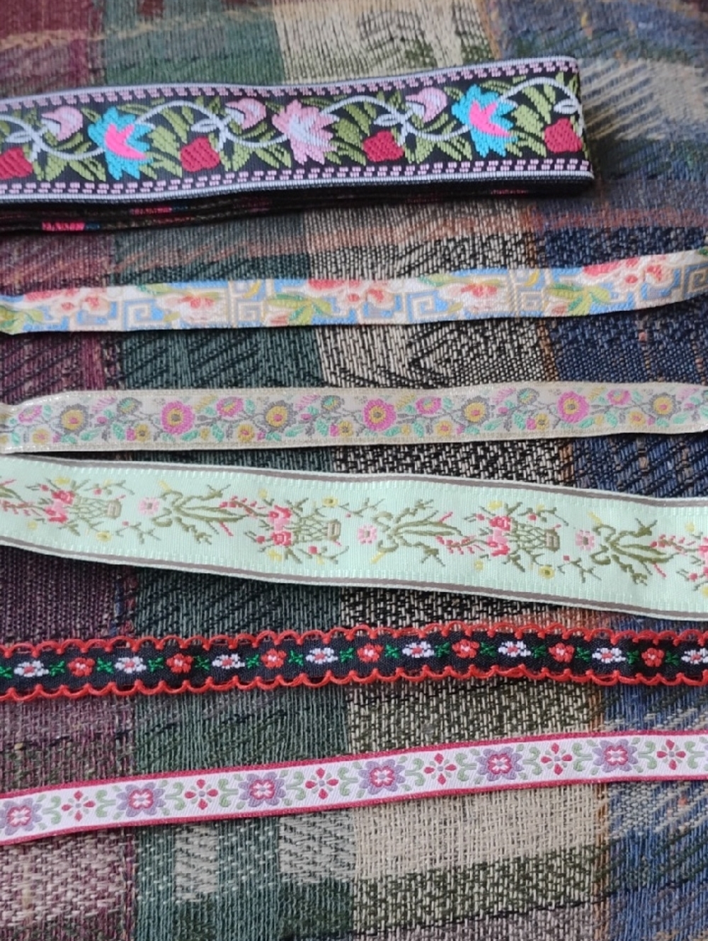 Decorative Floral Trim Ribbon Set - Pastel Multicolor